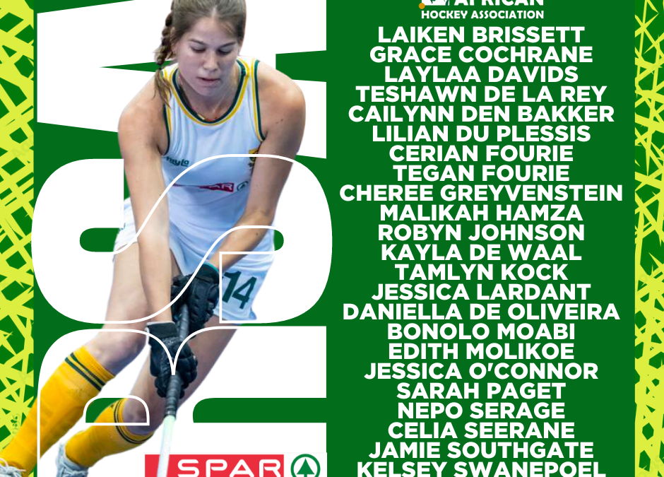 SPAR South Africa Indoor Hockey Women Squad announced.