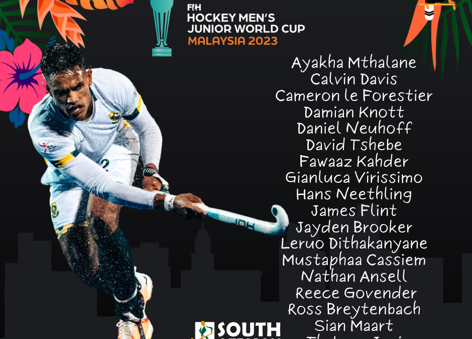 South Africa name U21 Men’s squad for the Junior World Cup