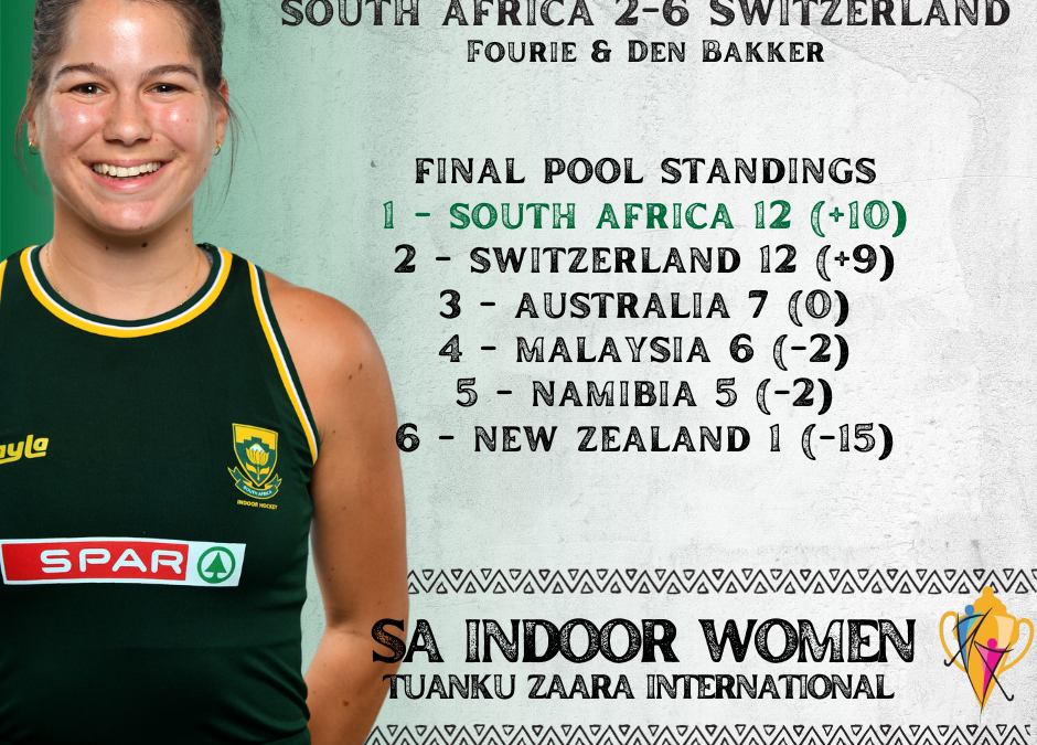 South Africa Indoor Hockey Women to face Switzerland in Tuanku Zara Cup Final